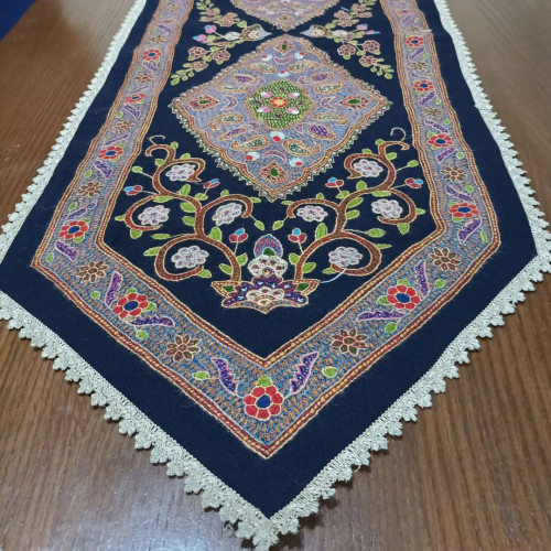 رانر پته رنگ شال سورمه ای