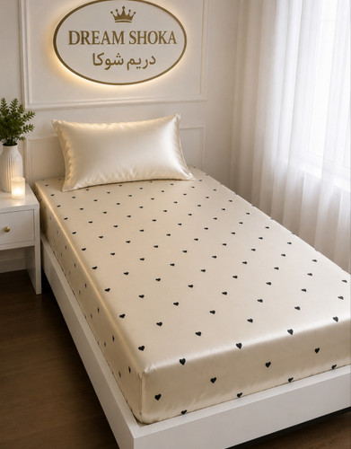 کاور تشک 200*90 ساتن ابریشمی+ یک روبالشی